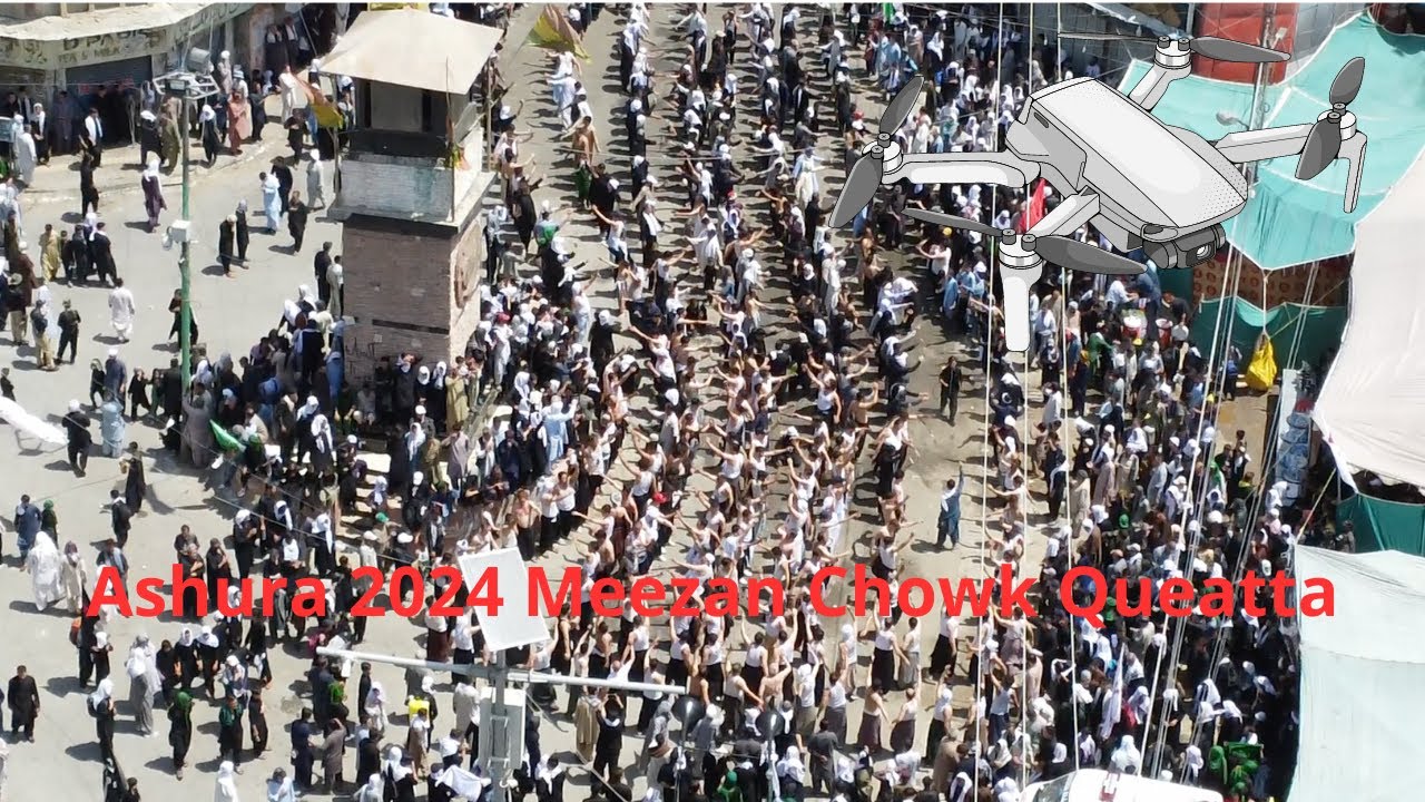 Ashura in Meezan Chowk, Quetta Pakistan. Drone video