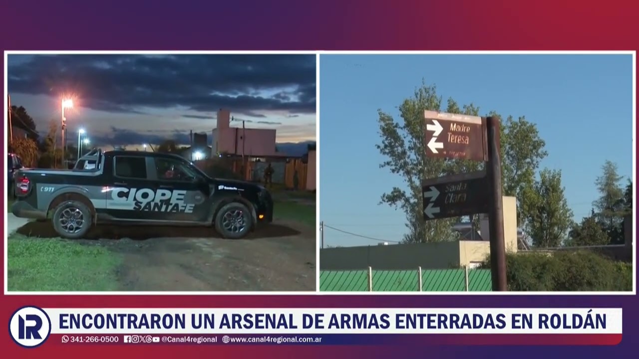 Encontraron en Roldán un arsenal de armas enterradas