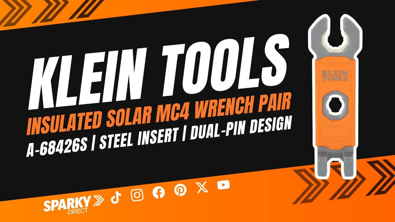 Klein Tools A-68426S | Insulated Solar MC4 Wrench Pair | Steel Insert