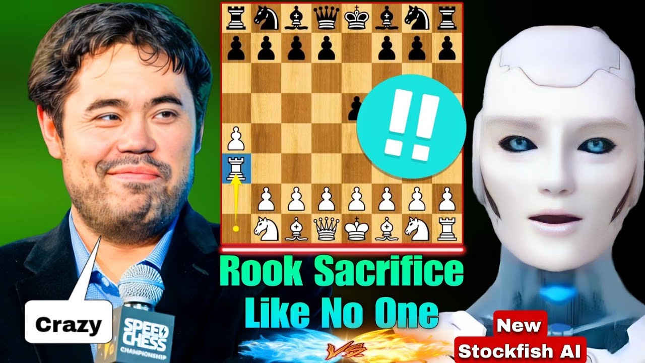 Совершенно новый Stockfish 17.1 пожертвовал ладьей в дебюте против Хикару Накамуры | Жертва ладьи