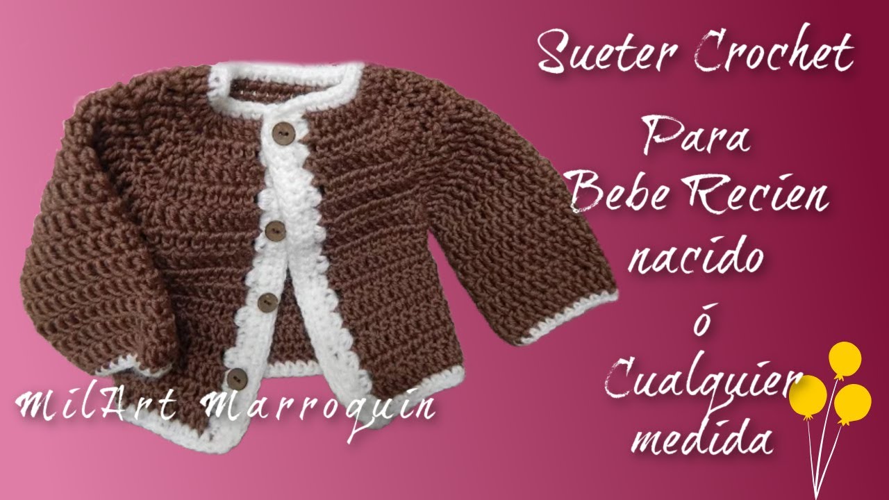 Suéter Crochet para Niño 0 - 3 meses