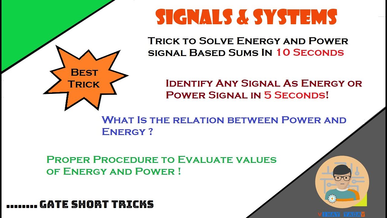 Trick to Solve Energy and Power Signal Based Sums | Energy And Power Signals | Energy | Power | 2021