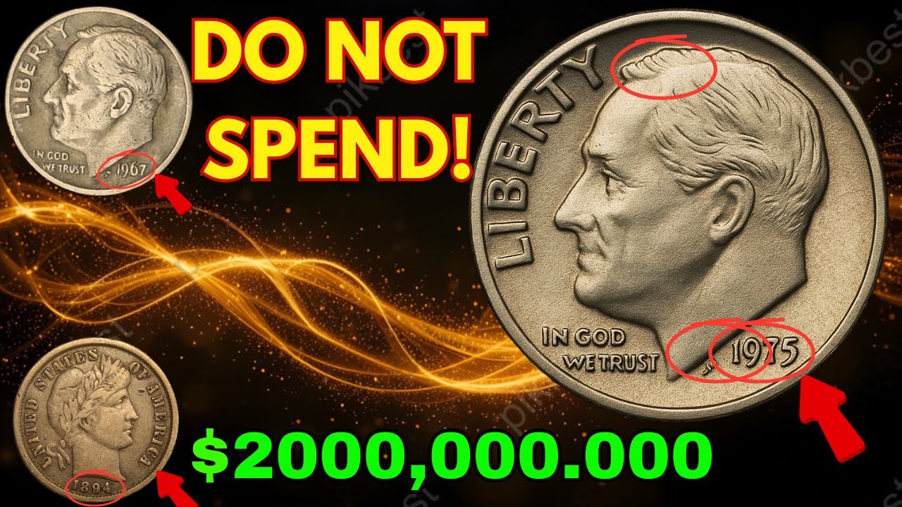 Top 7 Ultra-Rare Roosevelt Dime Coins Hiding in Your Pocket Change! Worth MILLIONS!
