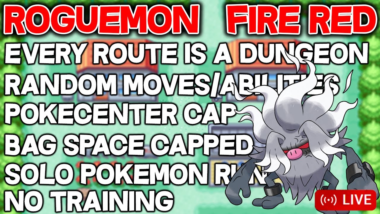 PRO POKE GAMER ATTEMPTS Pokemon FireRed NatDex ROGUEMON! Insane Pokemon Challenge!