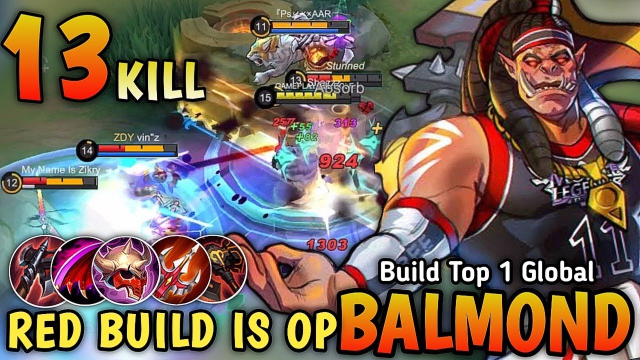 13 Kills Balmond Red Build is OP & Best Emblem For One Shot Damage - Build Top 1 Global Balmond
