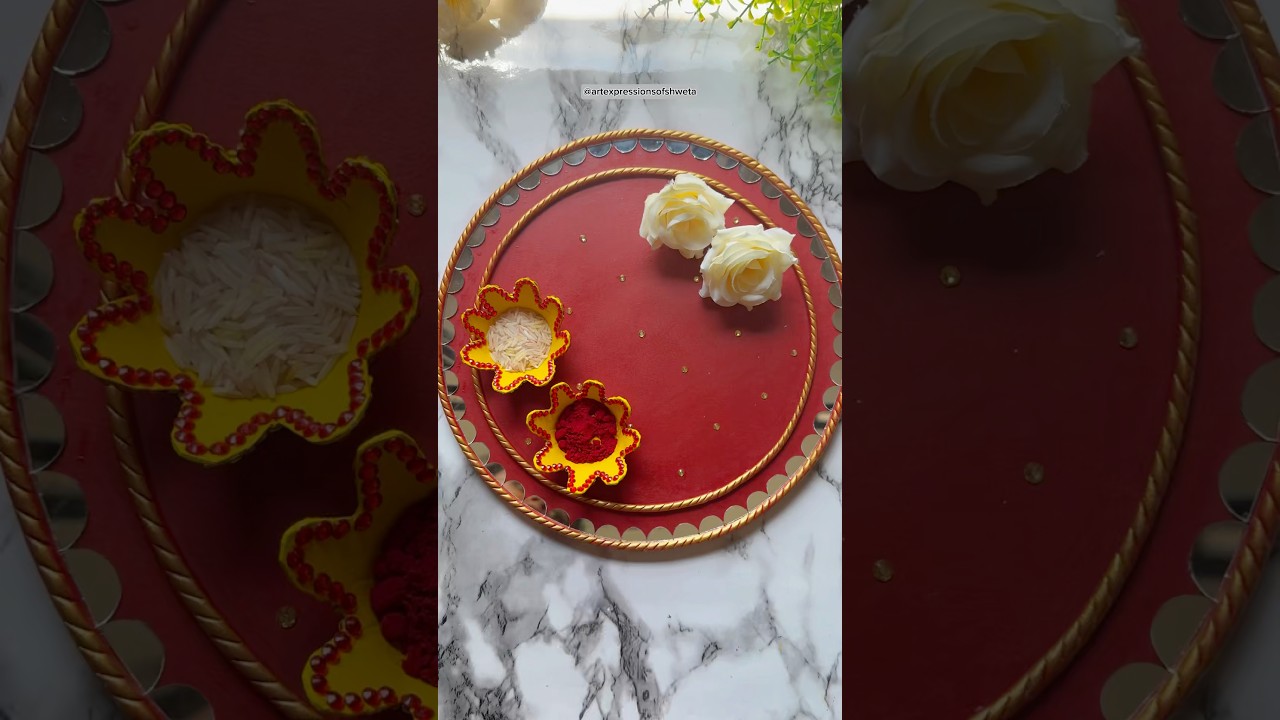 Easy Pooja Thali ❤️😍 | Handmade Aarti Thali 