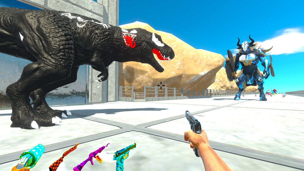 VENOM T-REX & FPS AVATAR VS GODZILLA DEATH TRAP MISSION - Animal Revolt Battle Simulator