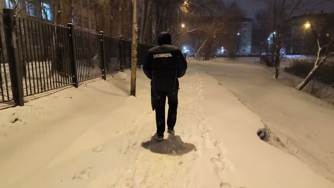 4K walk Tyumen city (Russia, Western Siberia, early morning) - Nov 2024