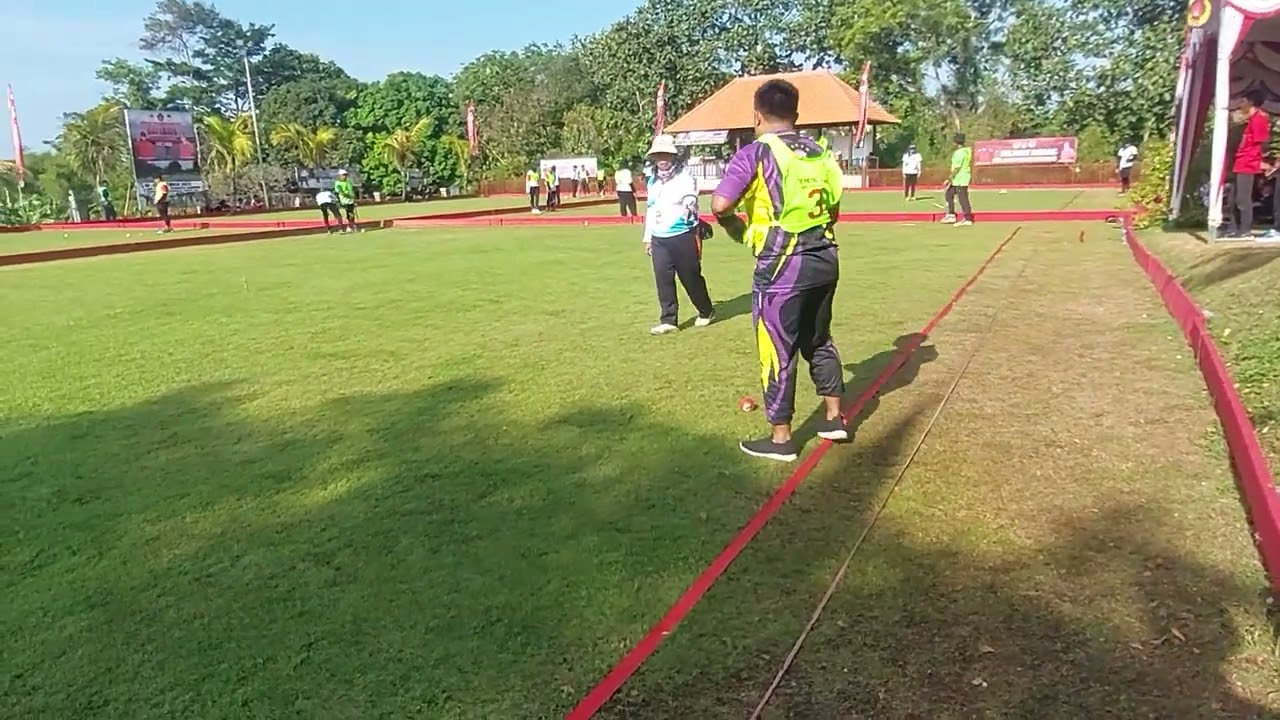 Partai Double ULAT BULU A VS PENTAKIL, Tournamen Gateball Bupati Badung Cup 2023.