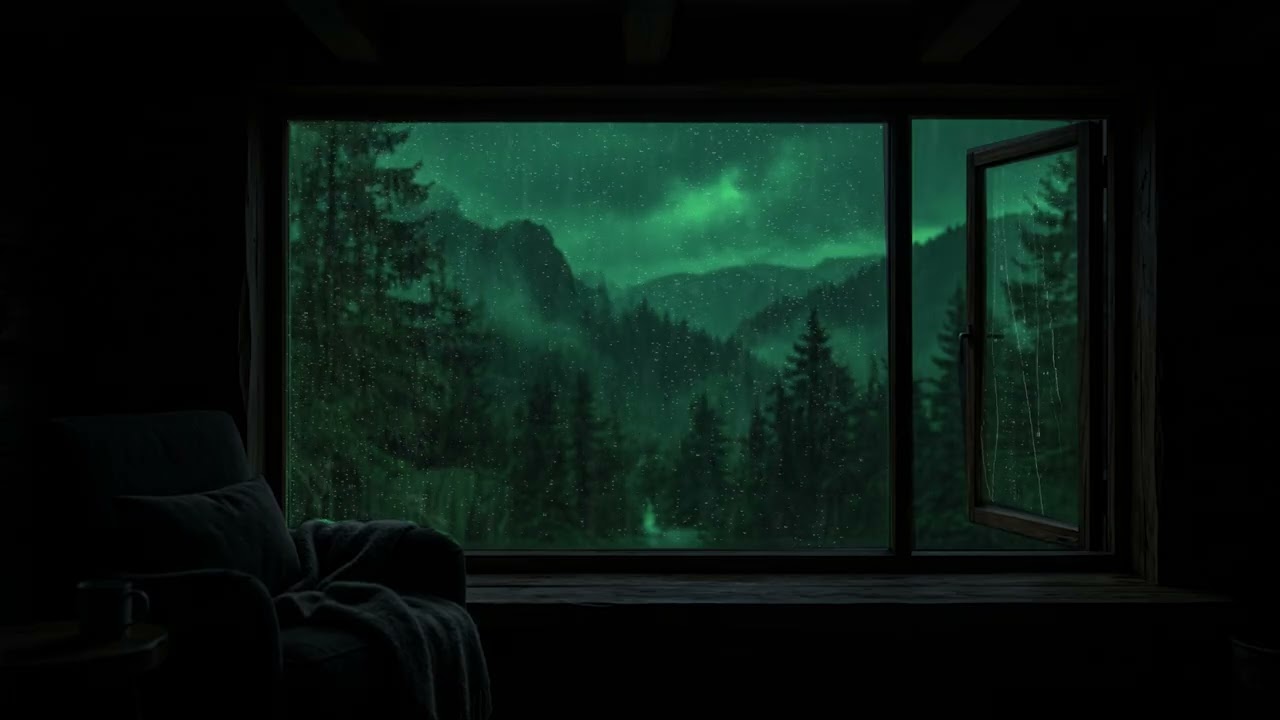 Peaceful Rainy Night in a Warm Bedroom | Cozy Window Rain Sounds for Deep Sleep and Relaxation
