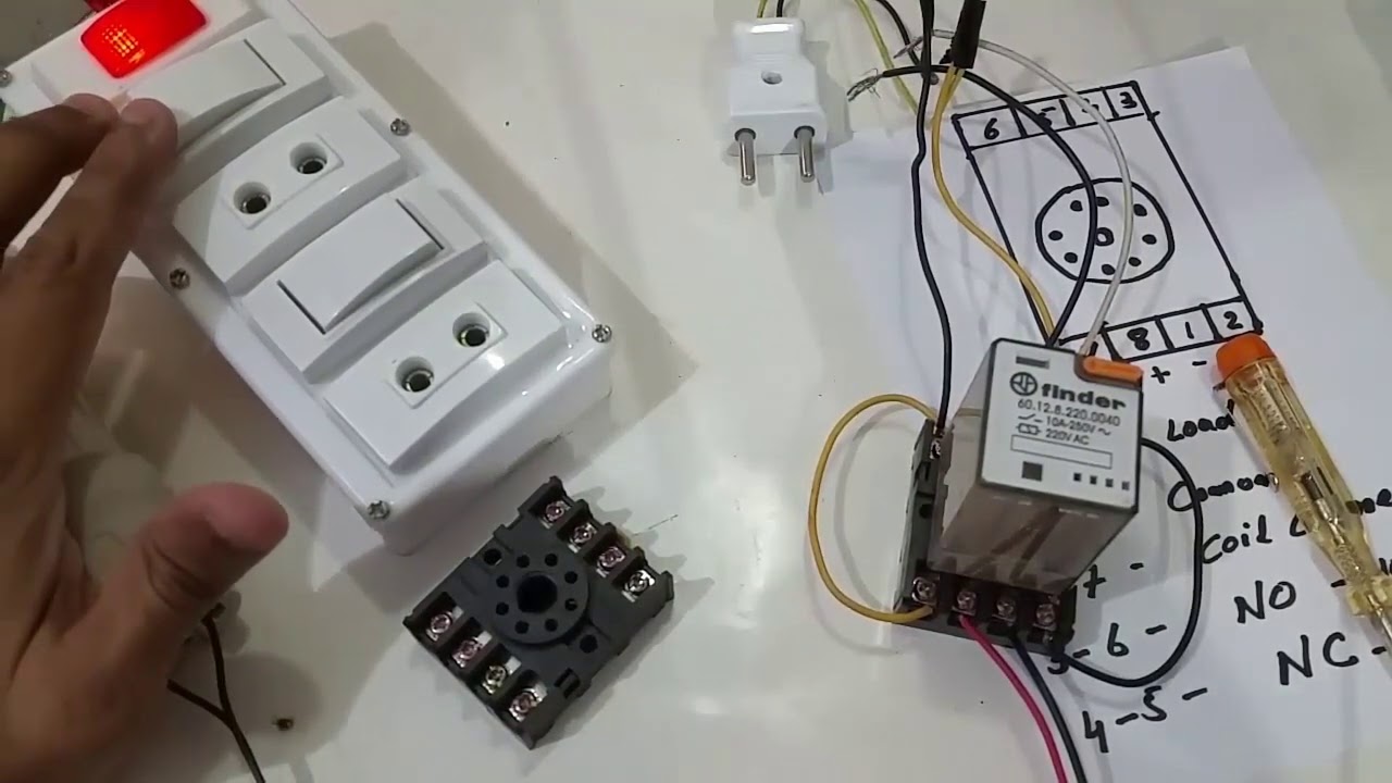 8 Pin Relay Connection Wiring with Base/Changeover  240v 10amp Relay  in Urdu/Hindi