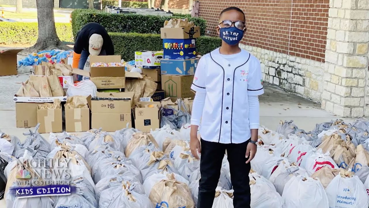 10-year-old Is Racing To Help Feed Families In Texas By Thanksgiving | Nightly News: Kids Edition
