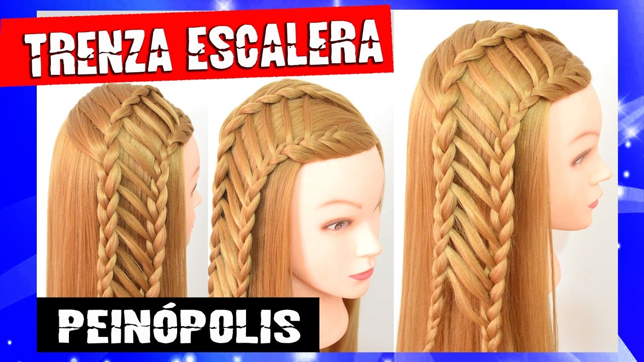 Peinados con Trenzas Escalera para Cabello Largo Faciles y Rapidos
