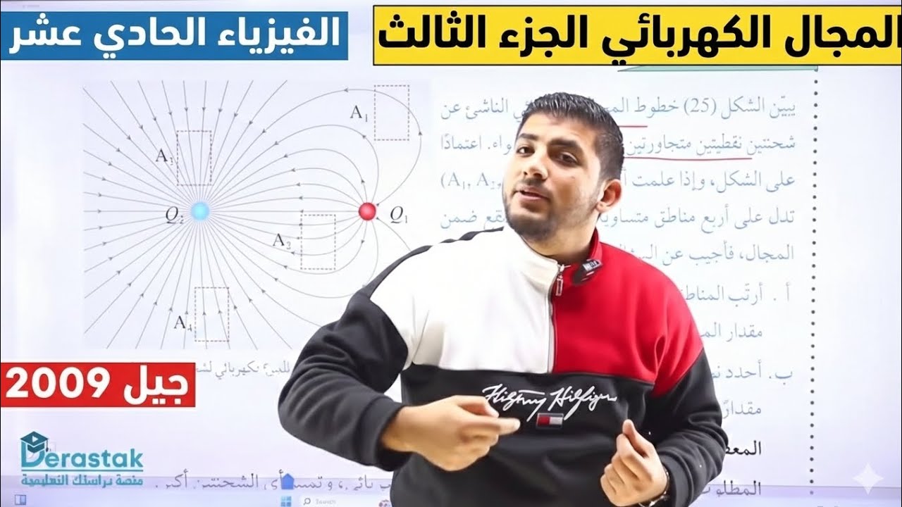 الفيزياء الحادي عشر || جيل 2009 || المجال الكهربائي الجزء الثالث || أ.محمود ابراش ❤️