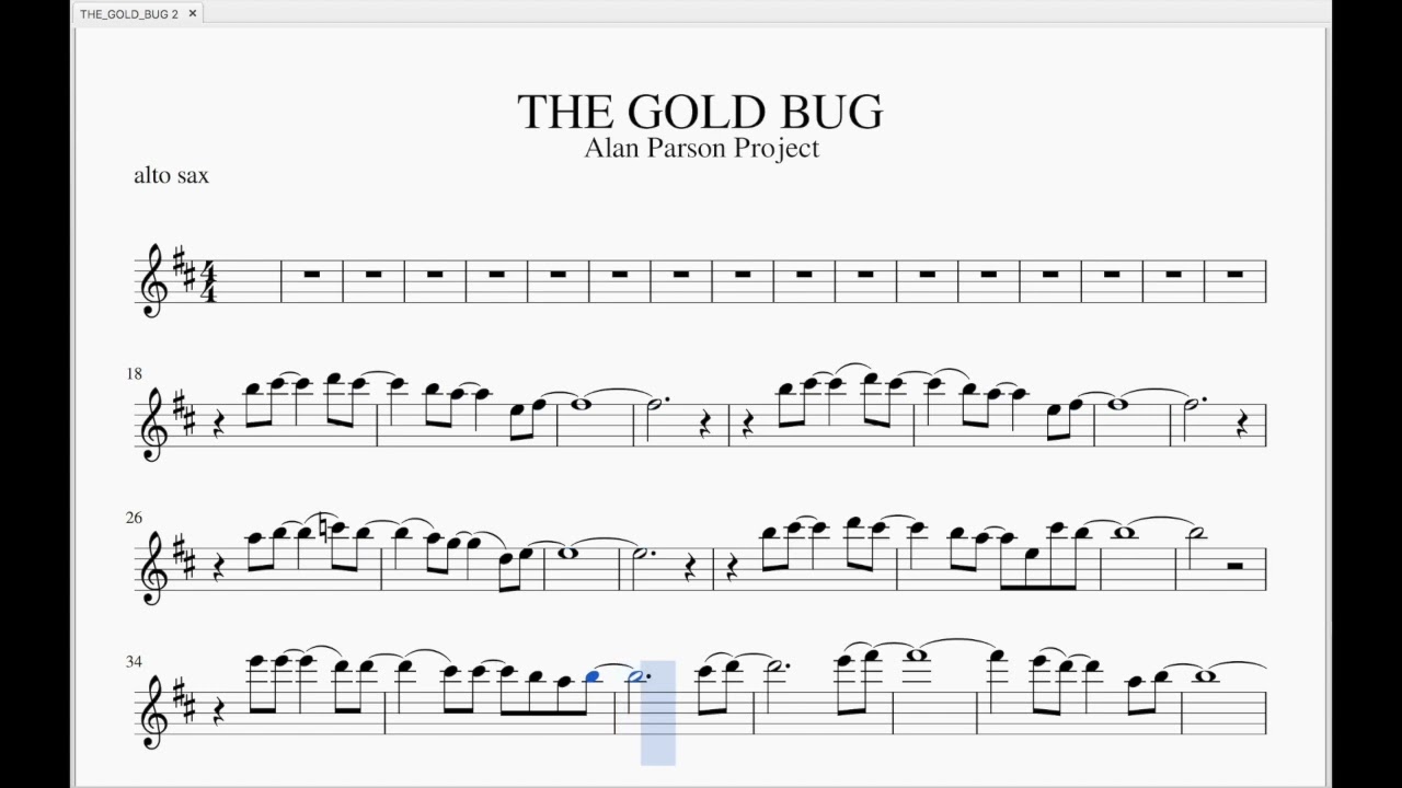 Alan Parsons project - THE GOLD BUG  (backing track alto sax - Tony Battaglia)