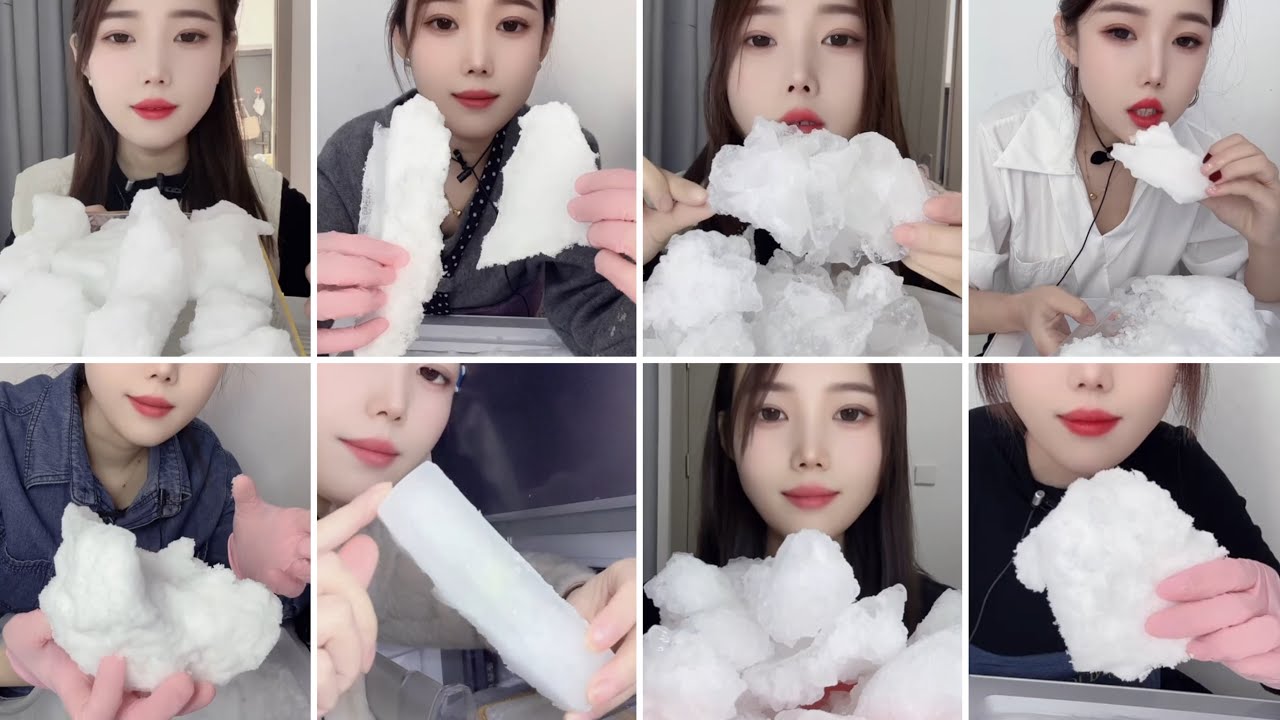 ONLY BITES / FREEZER FROST EATING / WHITE ICE EATING / ASMR / ICE COLLECTION / SOLO BY RABBIT🐇🧊