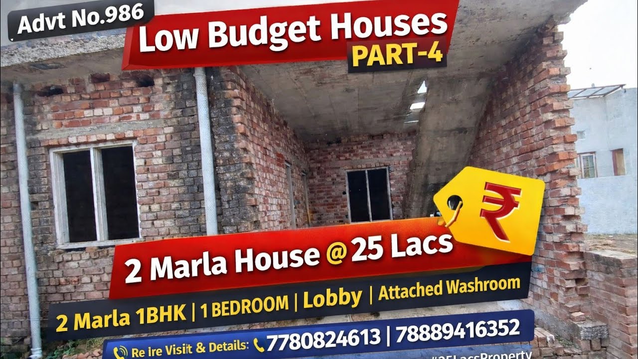 Low Budget Houses Part-4 | 2 Marla House @25 Lacs | 1BHK in Nardhani Raipur Jammu | Advt No.986