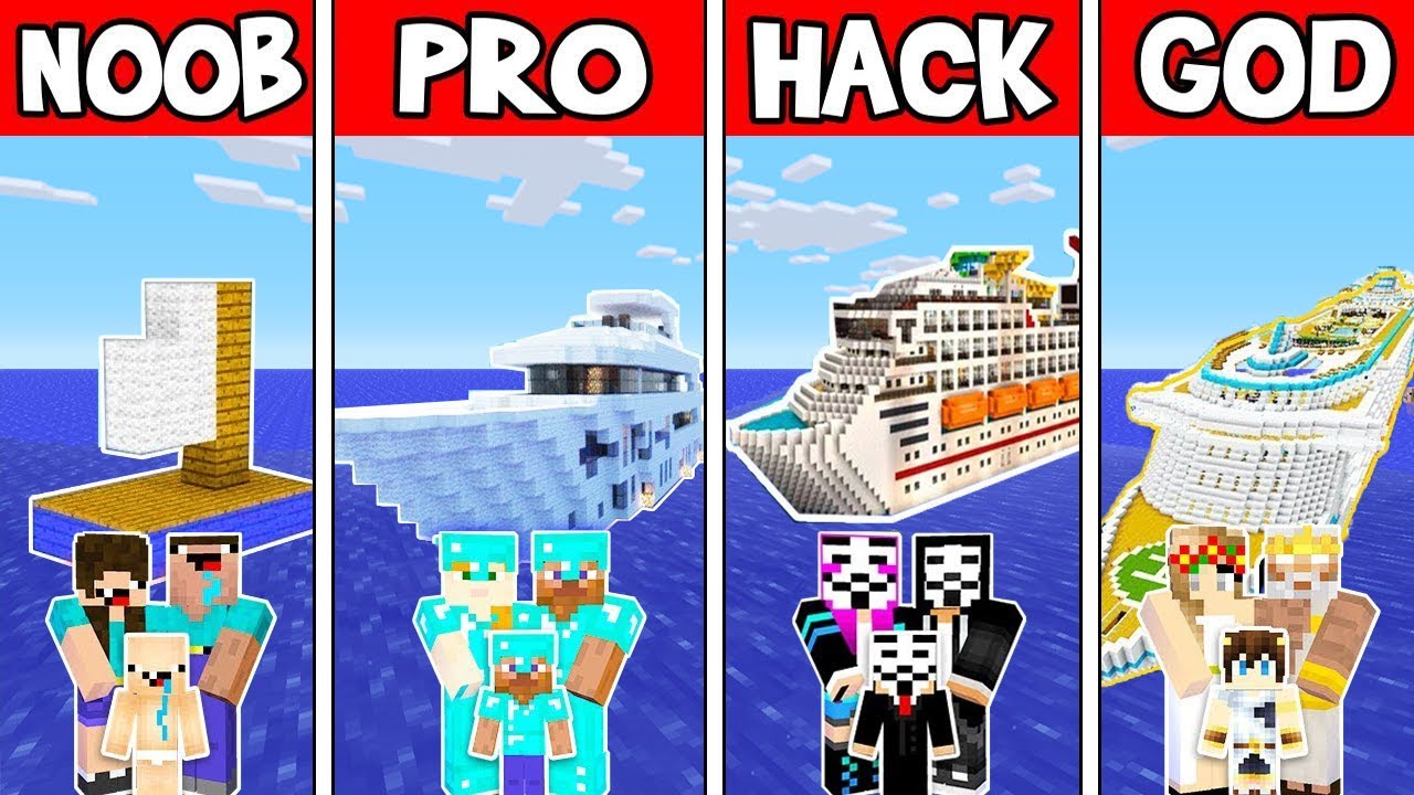 Minecraft - NOOB vs PRO vs HACKER vs GOD FAMILY BOAT CHALLENGE in Minecraft ! AVM SHORTS Animation