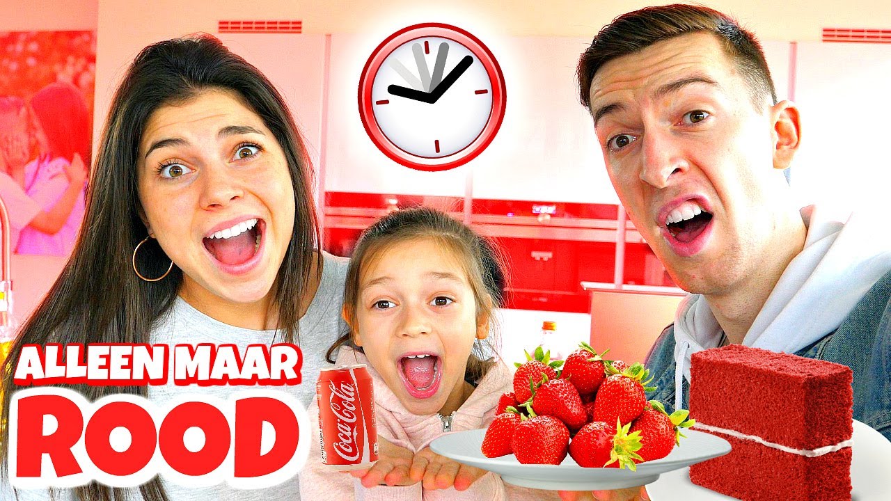 1 DAG ALLEEN MAAR ROOD VOEDSEL ETEN! *CHALLENGE* #91