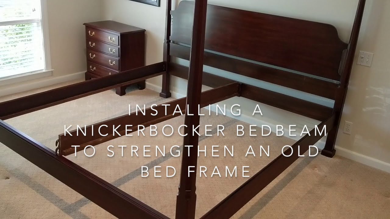 Installing a Knickerbocker Bedbeam on an antique king bed frame to make it less squeaky