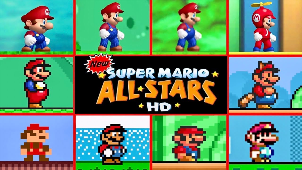 New Super Mario Bros. All-Stars HD Wii [All First Levels]