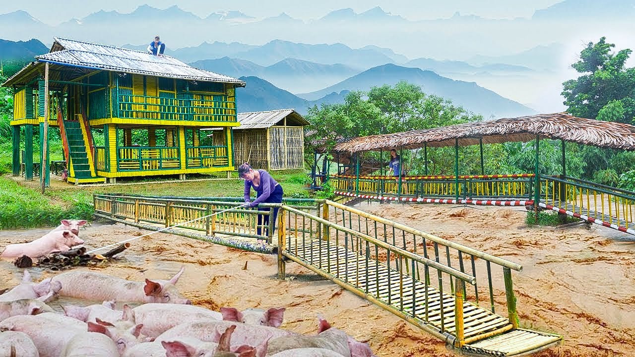 TIMELAPSE &ndash; Girl Alone Builds 100m Bamboo Bridge to Survive Rising Floodwaters
