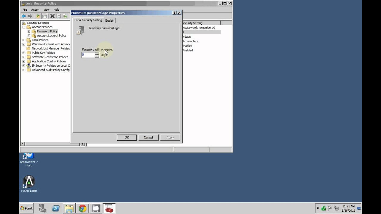 How to set a maximum password age by Nicholas Lee Fagan