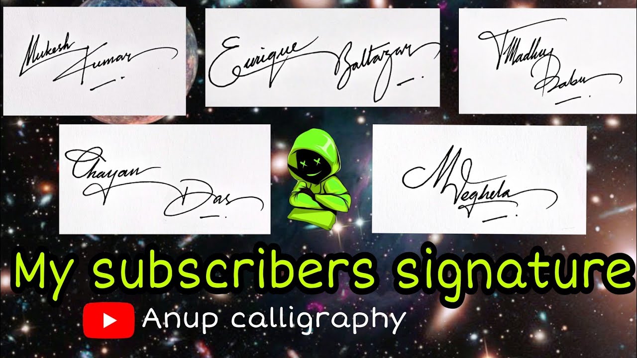 Subscribers name signature | Thanks❤ | Anup calligraphy |