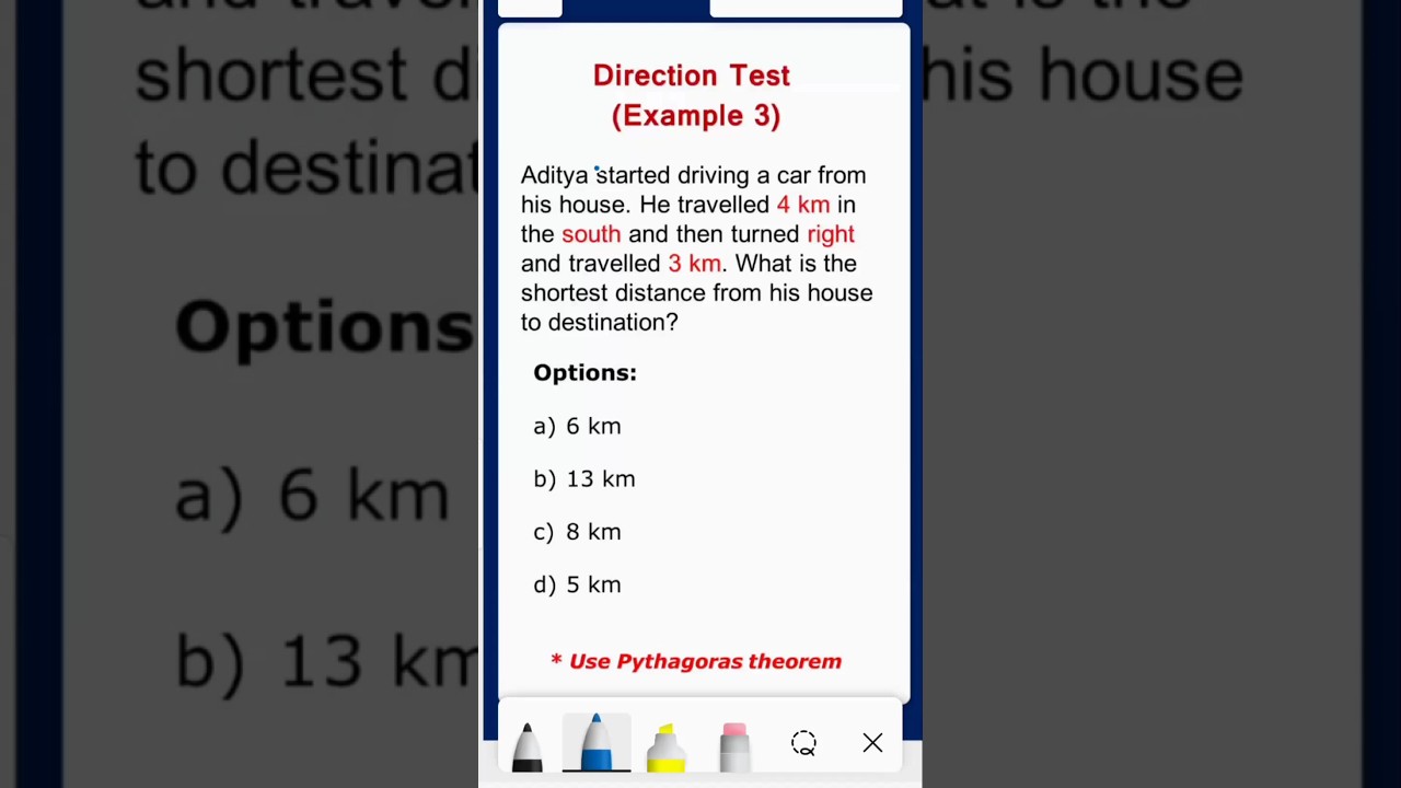 Direction Test Example 3 || Reasoning Tricks #youtubeshorts #shorts #directiontest