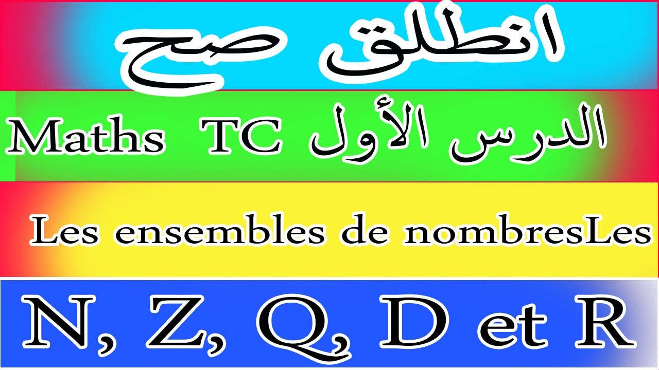 Les ensembles de nombres N, Z, Q, D et R بكل بساطة