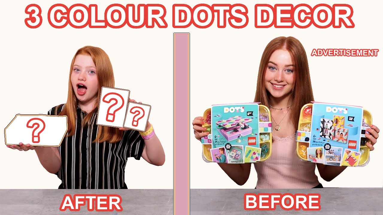 TWIN TELEPATHY 3 COLOR LEGO DOTS CHALLENGE *DIY Custom Home Room Decor | Ruby and Raylee