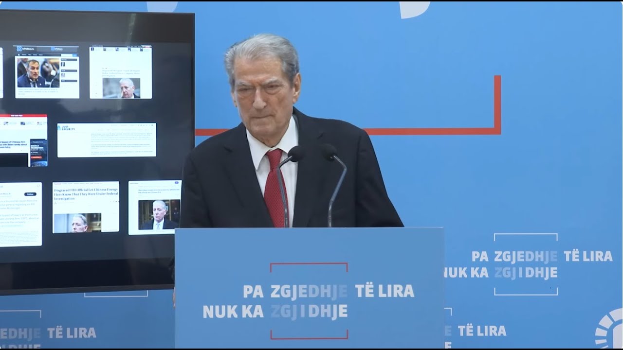Kryetari i PD, Prof. Dr. Sali Berisha konferencë me gazetarët salla 
