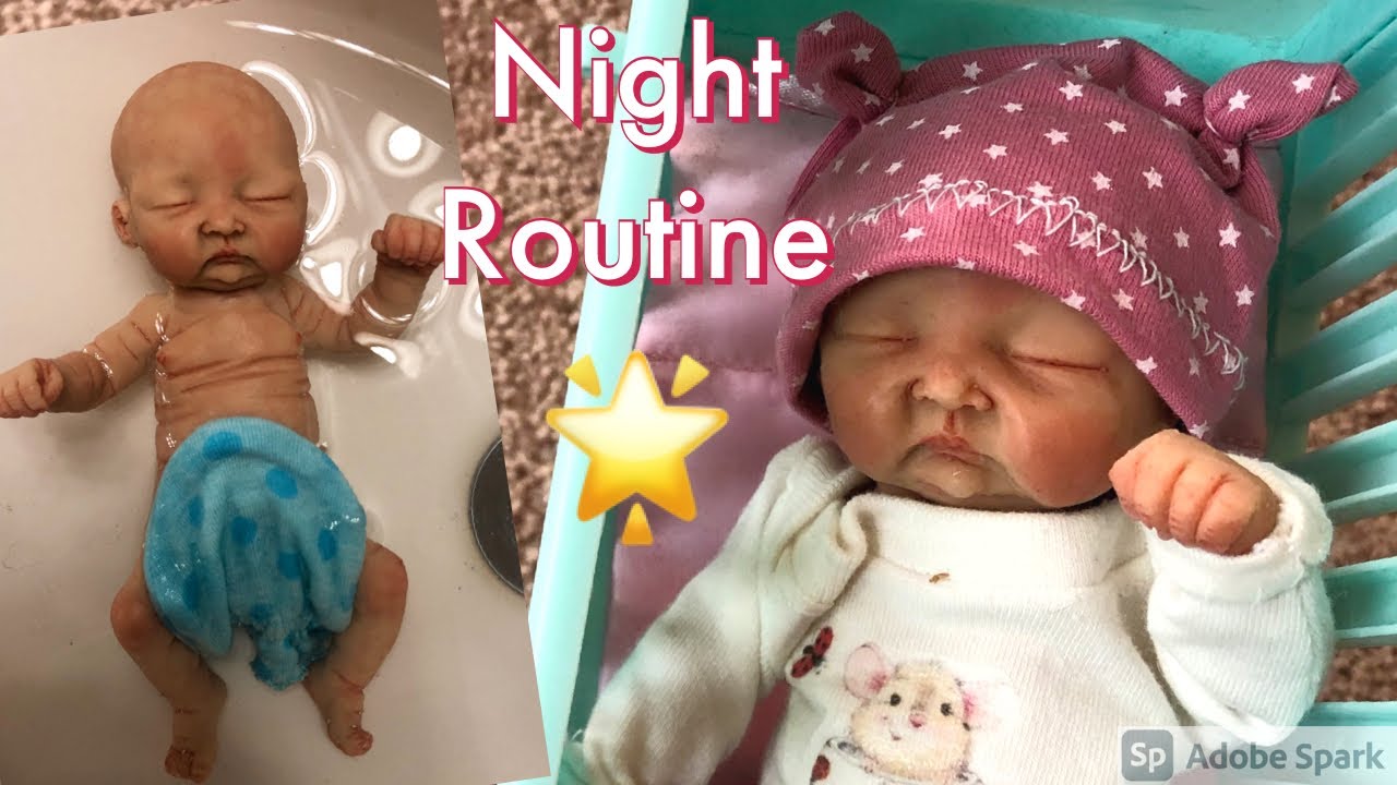 Newborn Night Routine 🌟 Mini Full Body Silicone Baby Doll Roleplay