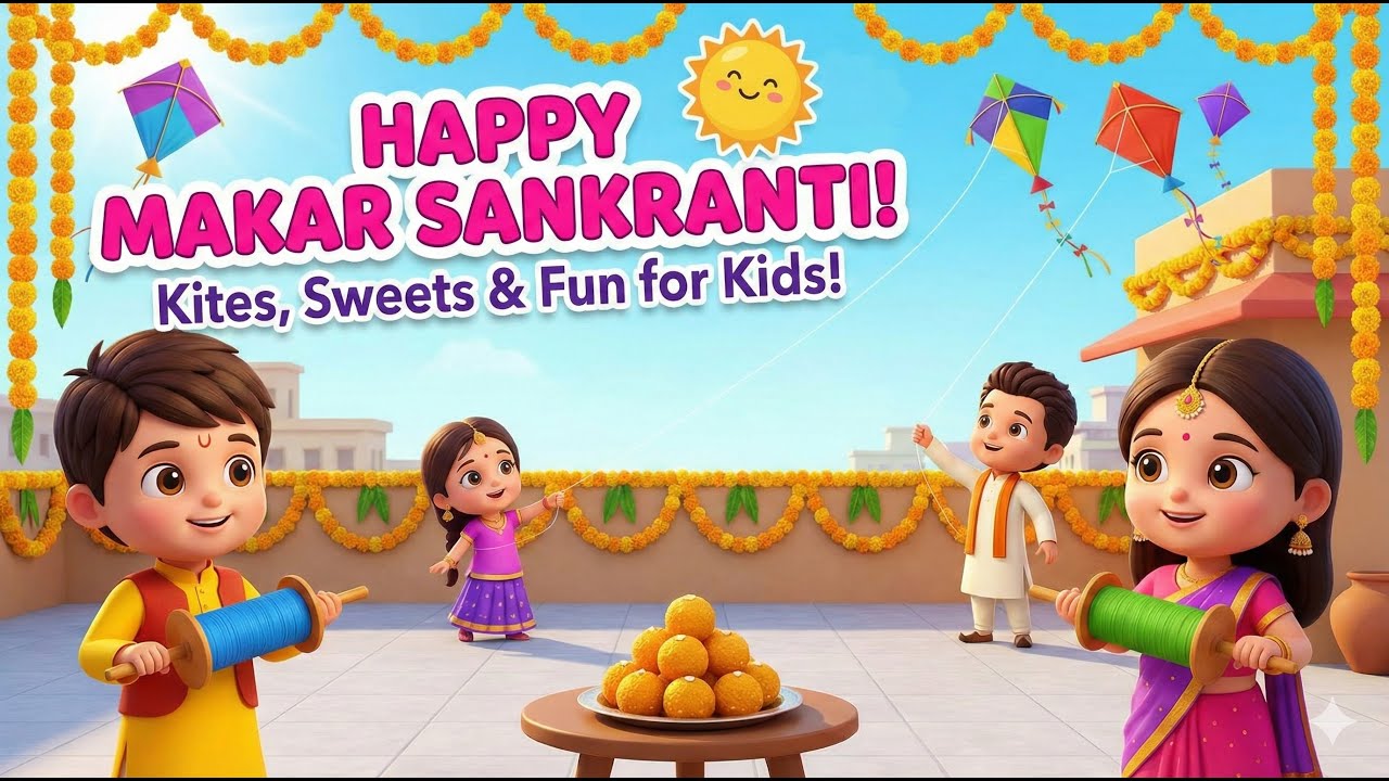 🪁 मकर संक्रांति स्पेशल | Fun Kite Song for Kids | Happy Makar Sankranti