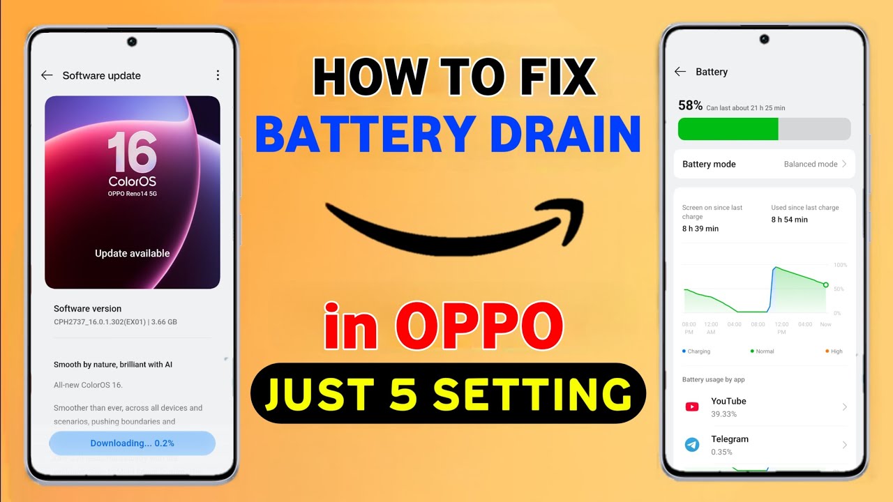 How to FIX Battery Drain in Oppo Mobile : Enable 5 Setting for Reno 11,12,13 Pro Plus,F27/F29 Pro