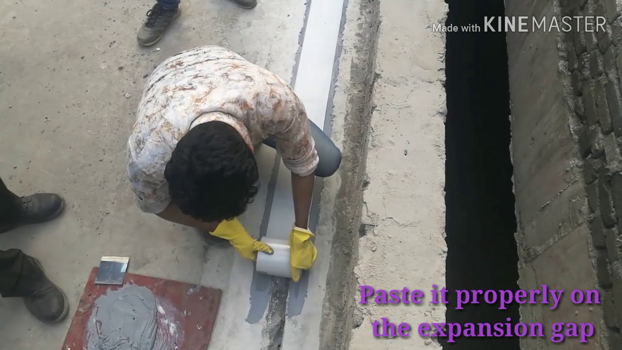 Waterproofing on slab expansion gap