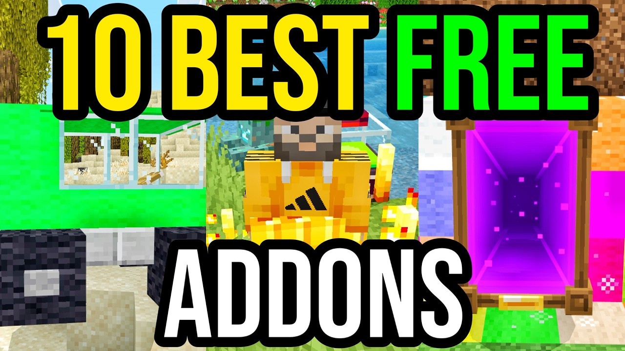 Top 10 BEST FREE ADDONS in Minecraft Bedrock Marketplace PS4/5, Xbox, MCPE, Switch & PC