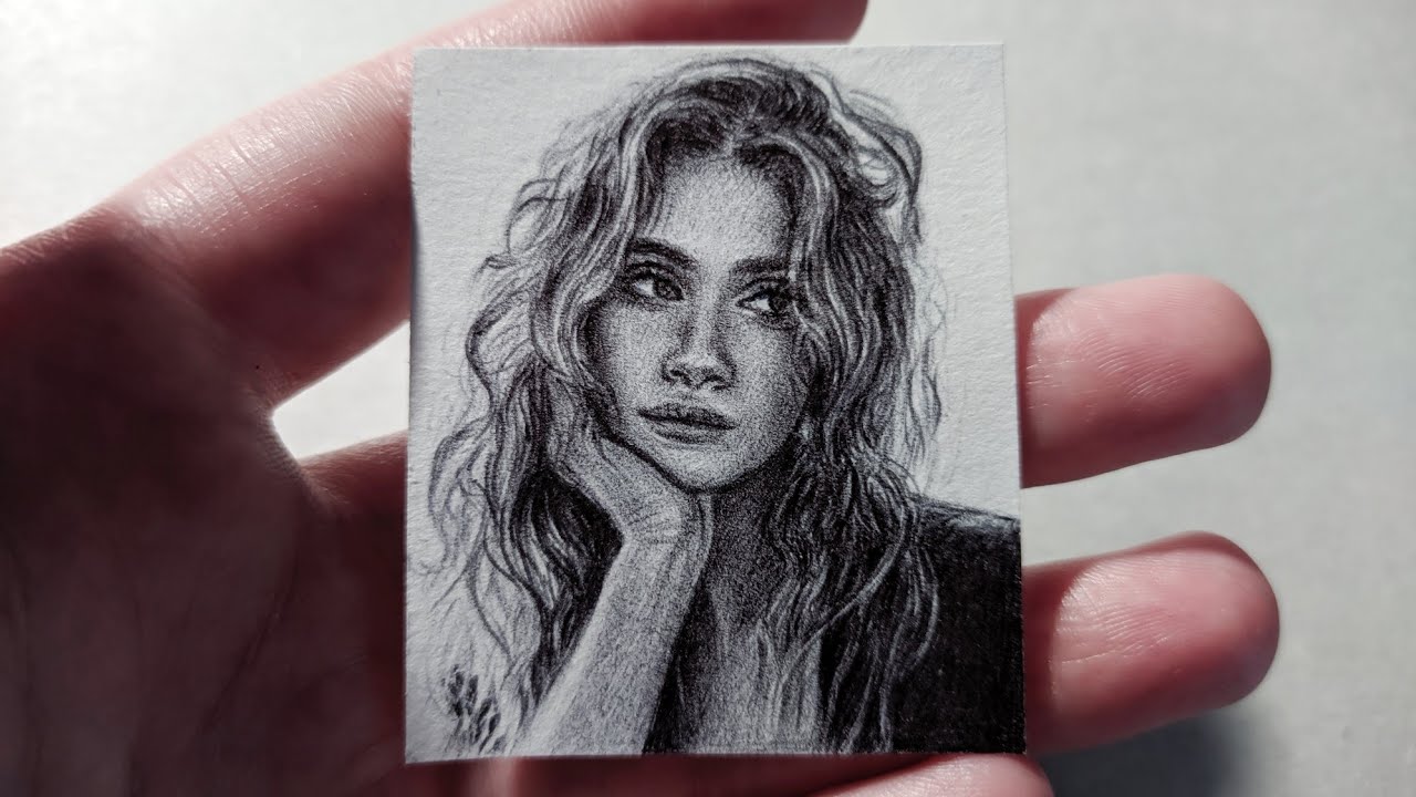 Mini portrait with ballpoint pen