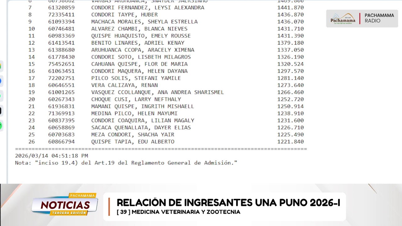 PACHAMAMA RESOLUCIÓN EXAMEN DE ADMSIÓN 2026 - GALENO