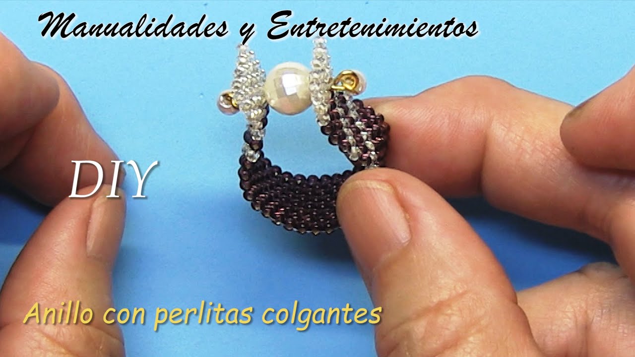 DIY - 💍💍Anillo con perlitas colgantes - Ring with hanging pearls