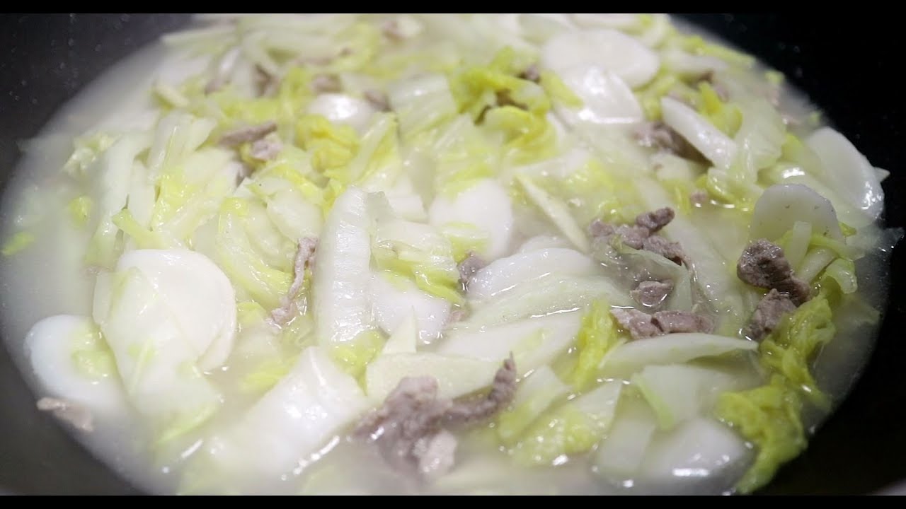 黄芽菜、冬笋、肉丝汤年糕！！