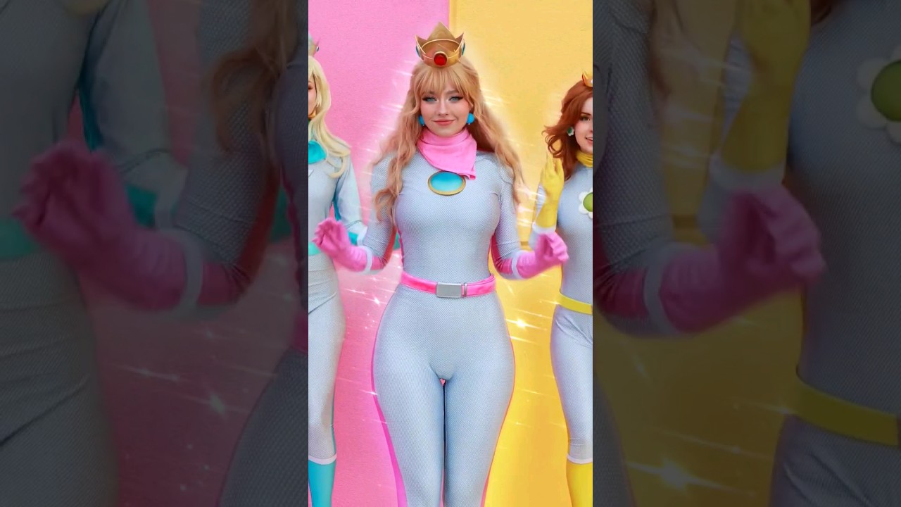 Mario Girls Transition 🩷💙💛 #cosplayers #nintendo #princesspeach #daisy #rosalina #mariokart