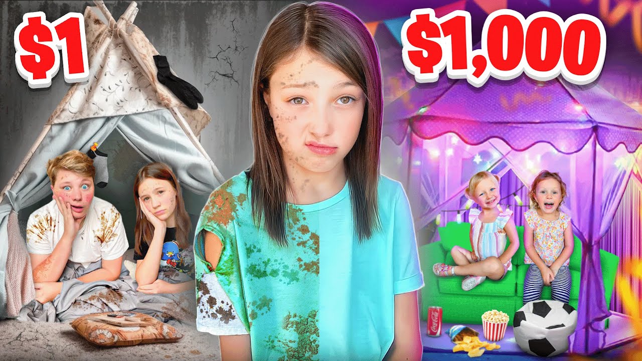 Building a $1 vs $1,000 Pillow Fort!