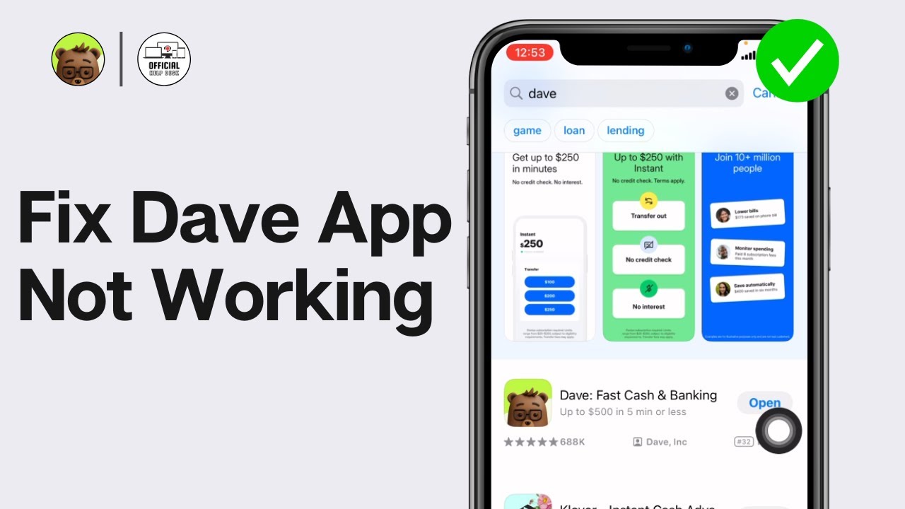 Приложение Dave не работает: как исправить неработающие приложения Dave Banking и Cash Advance? (...