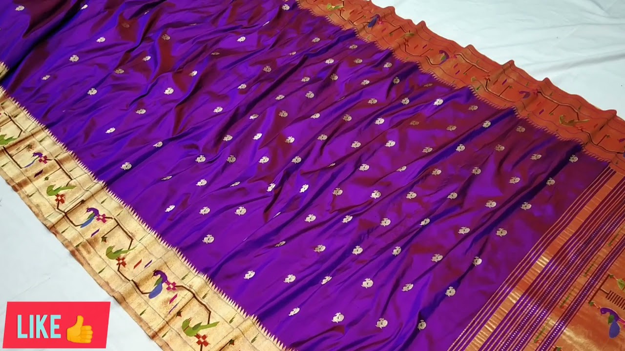 pure Silk peacock parot brocade paithani saree handloom products contact.8177941392