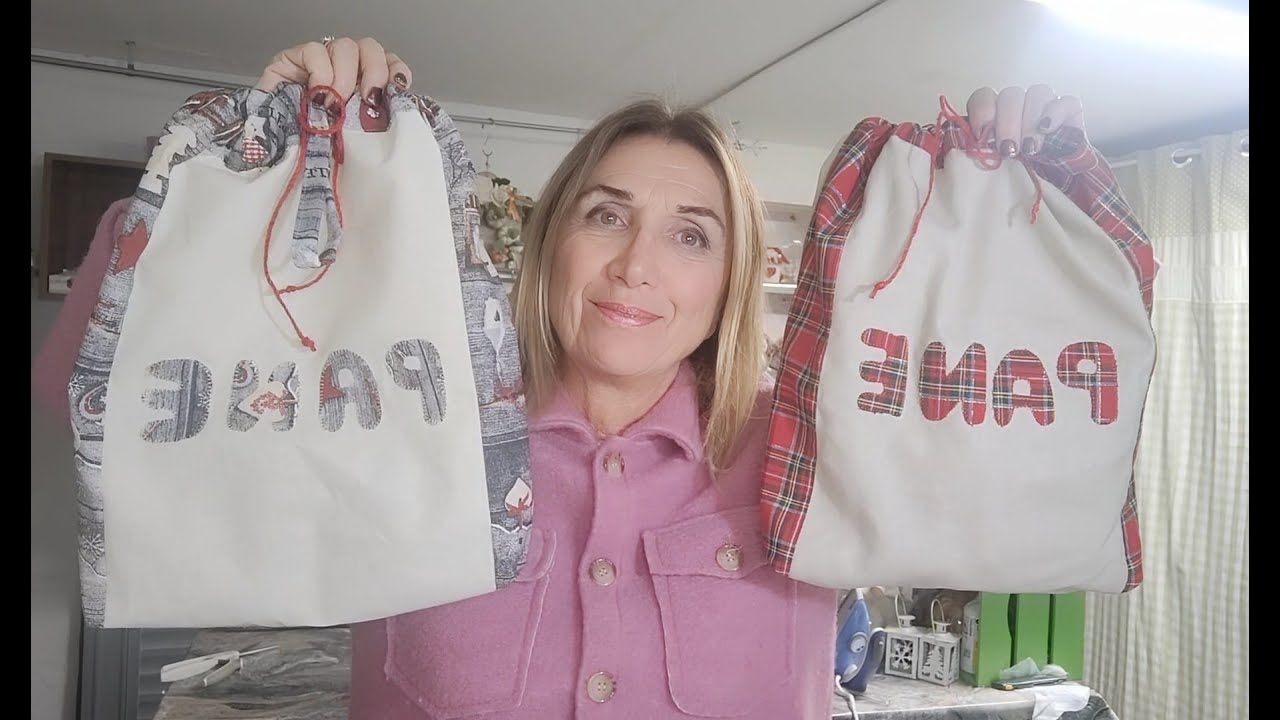 426🎀Sacco porta-pane  NATALIZIO con scritta