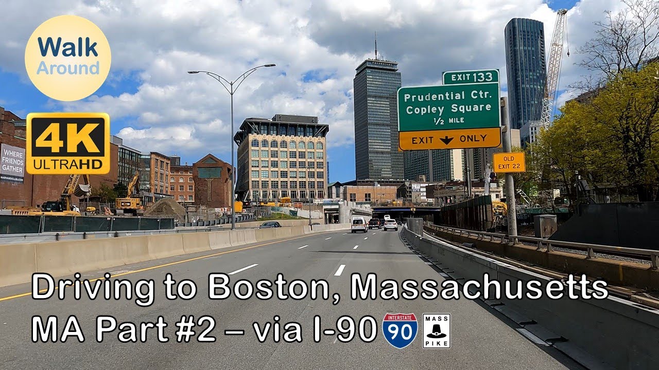 【4K60】 Driving - Driving to Boston, Massachusetts / MA Part #2 via I-90 (Mass Pike)