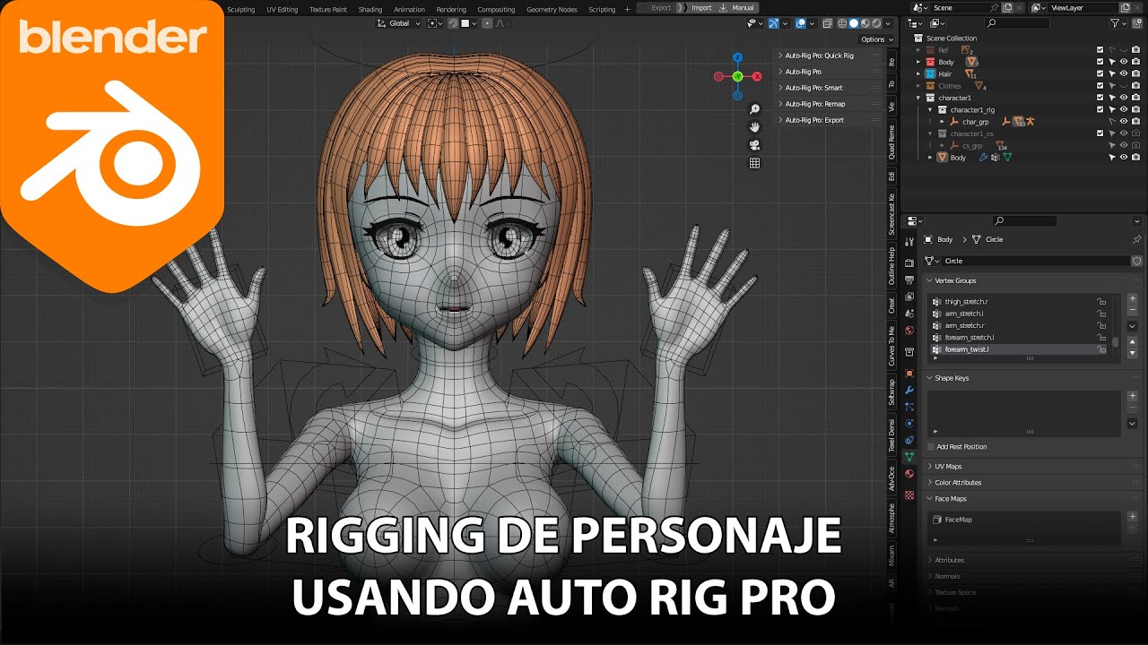 Rigging automático de modelo usando Auto Rig Pro