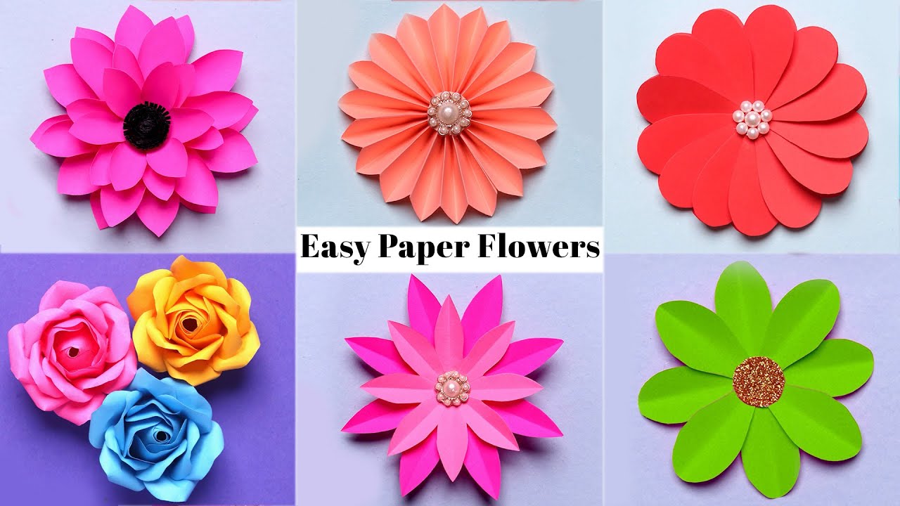 6 простых бумажных цветов | Изготовление цветов | Сделай сам