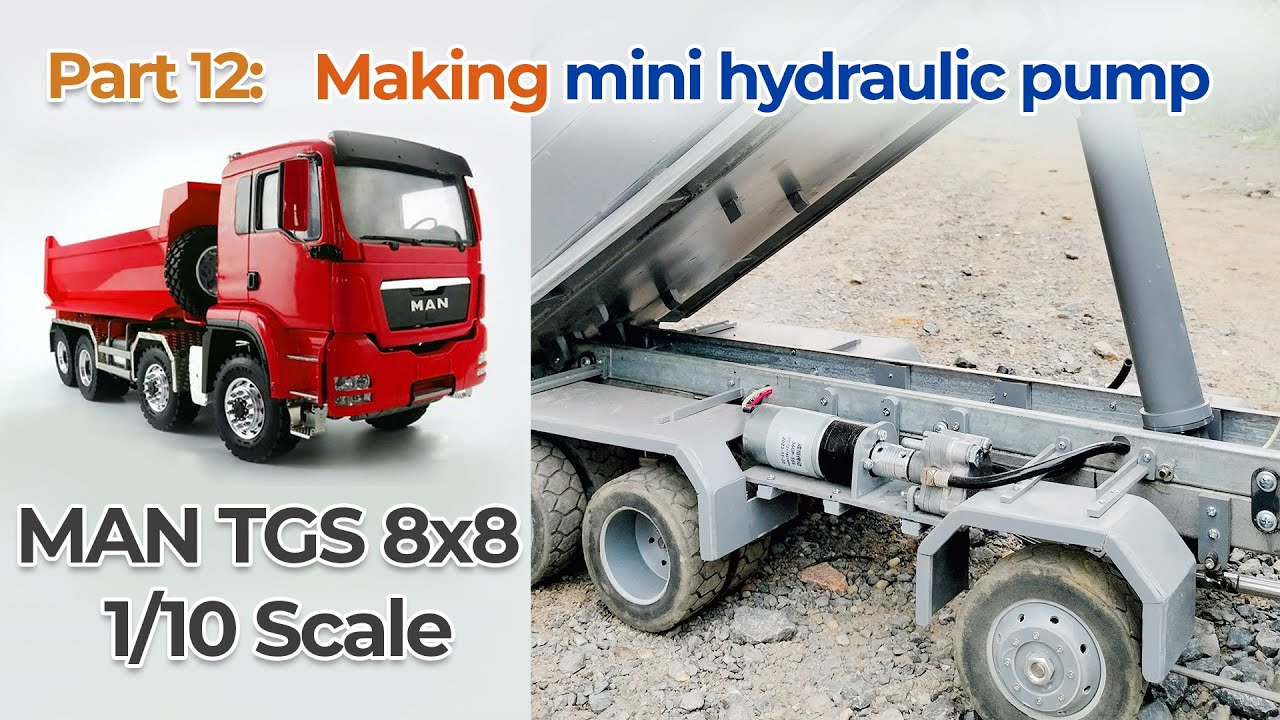 Part 12  | Making mini hydraulic pump | DIY RC Truck MAN TGS 8x8 scale 1:10 from PVC pipes
